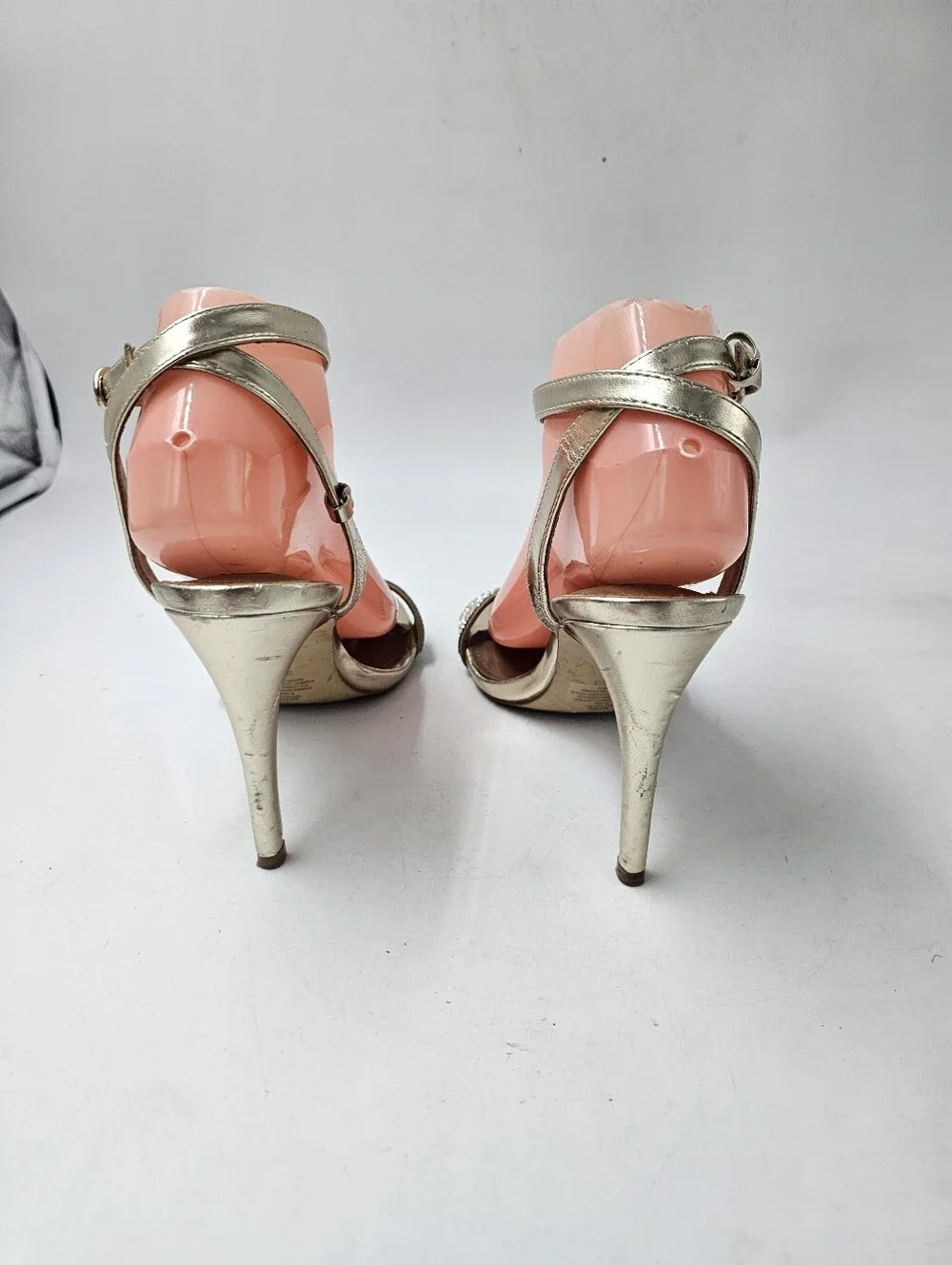 Steve Madden Ritter Gold Rhinestone Stiletto Sandals Women's 9.5M 4.5